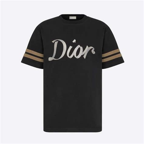 dior plain black t shirt|Dior t shirt men's price.